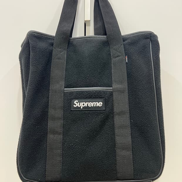 슈프림 폴라텍 토트백 블랙 18FW