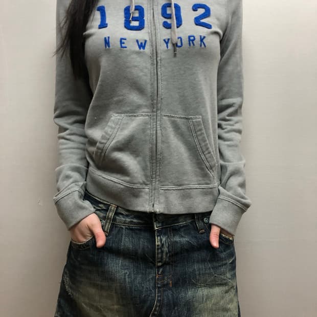 빈티지 아베크롬비 그레이 후드집업