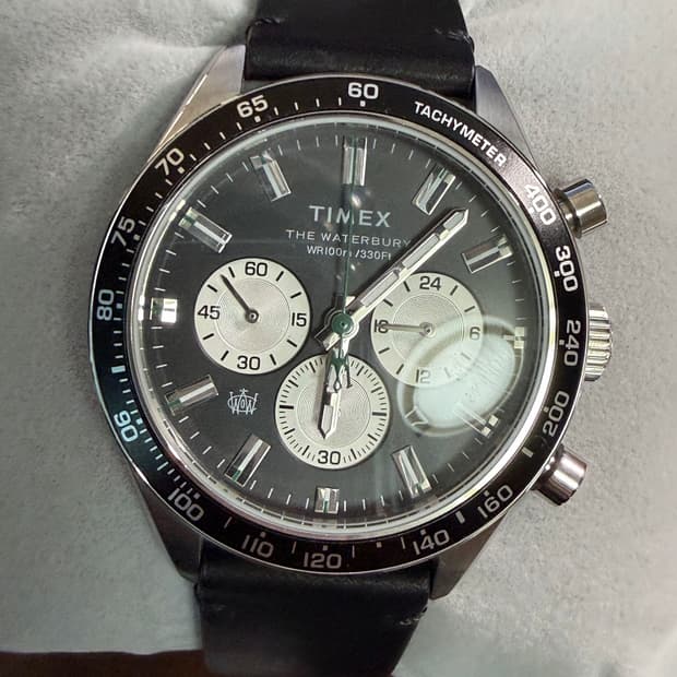 타이맥스 워터베리 크로노그래프 남자가죽시계 41mm 