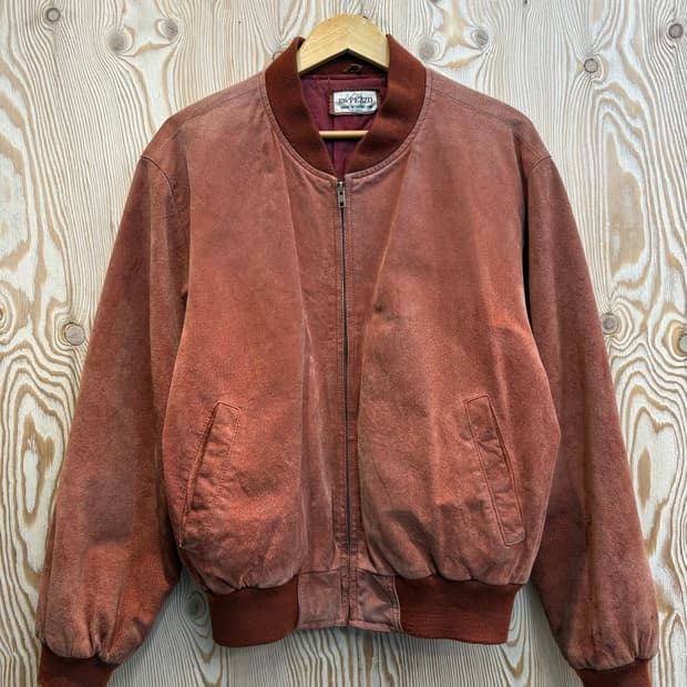 En Pezzo 빈티지 스웨이드 레더 봄버자켓