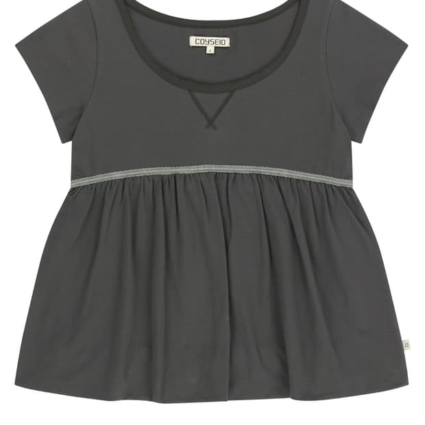 코이세이오 lace ballon t-shirt dark gray 미개봉 