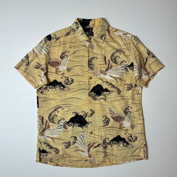 타케오 키쿠치 00's 재팬 에스닉 패턴 반팔 셔츠 PN8861