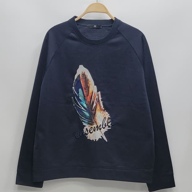 지오송지오 오버핏 프린팅 스웨셔츠 맨투맨 / 남 100 네이비
