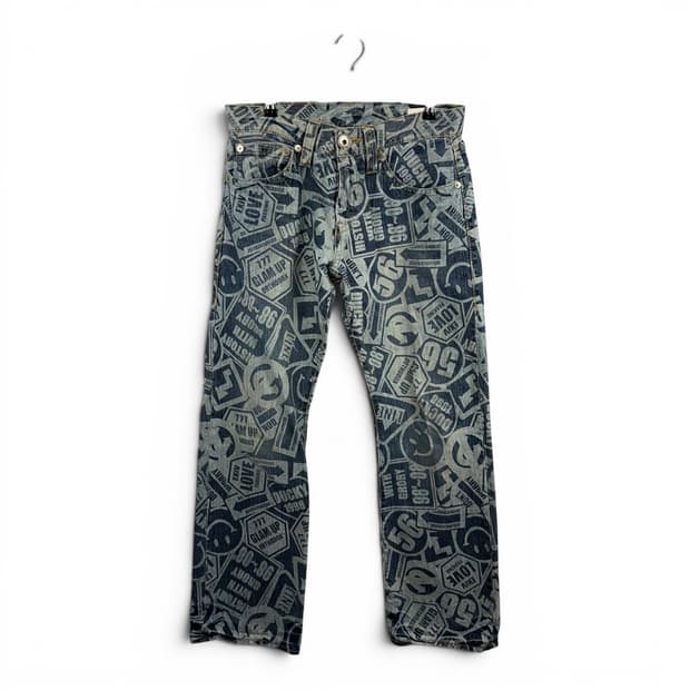 (26) 코앤루 스마일리 그래피티 데님 팬츠
