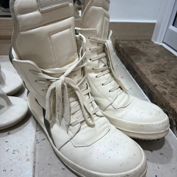 릭오웬스 지오바스켓 42 밀크/다크그린