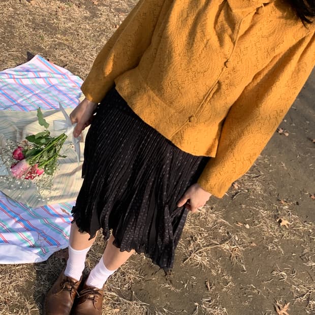 겨자 퍼프 자켓