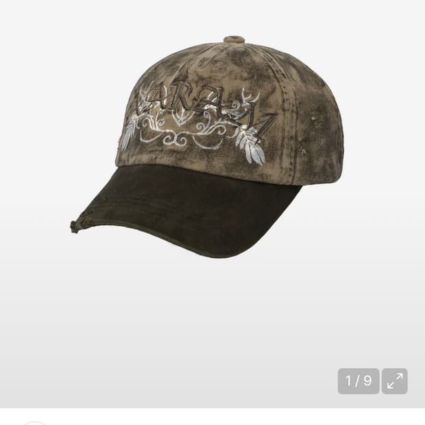 아캄 washed damage ball cap