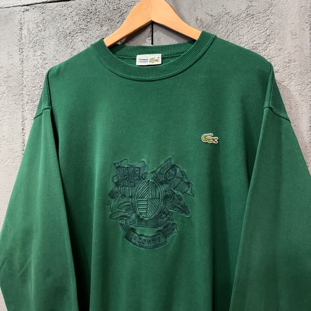80s 라코스테 자수 맨투맨 made in France (L)