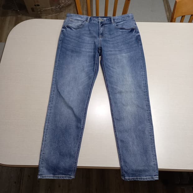 34 POLHAM 워싱 스판 슬림일자진 34-586