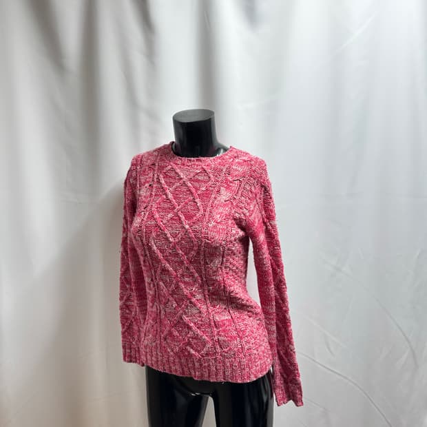 일본 빈티지 패턴 핑크 니트