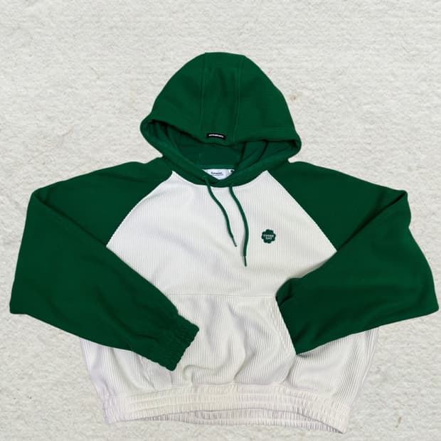 커버낫 컬러블록 크롭 후드