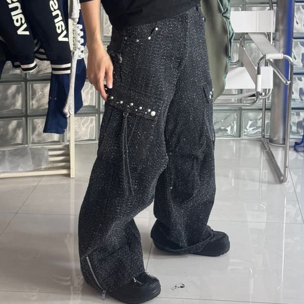 NEEDLE STUD WIDE PANT 니들 스터드 와이드 팬츠