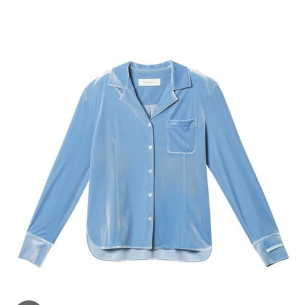 인스턴트펑크 베이직 자수  벨벳 셔츠