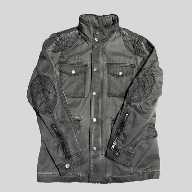 diesel biker jacket khaki