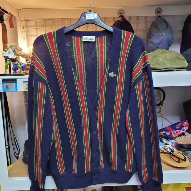 Lacoste 라코스테 80' 90' 스트라이프 패턴 가디건