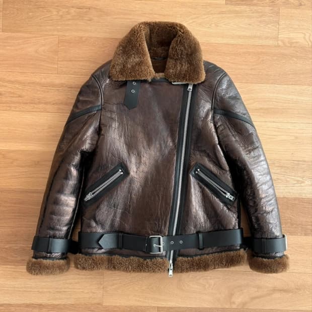 올세인츠 시어링 오버서이즈  무스탕 자켓 M