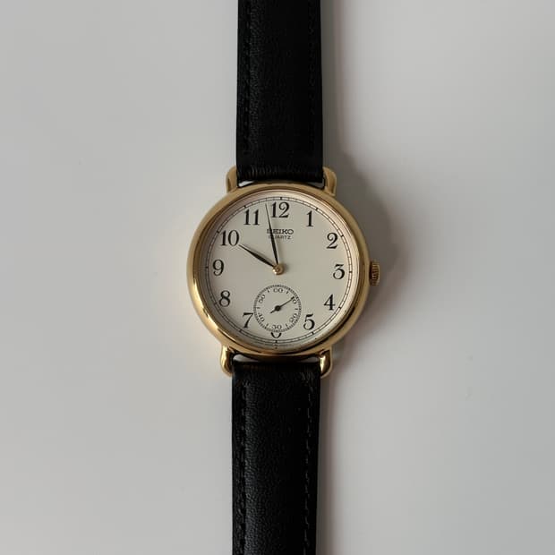 1980s Small Seconds Gold Quartz