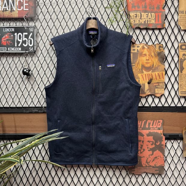 파타고니아 베터 스웨터 베스트 집업 전면 집업 포켓 포인트 네이비