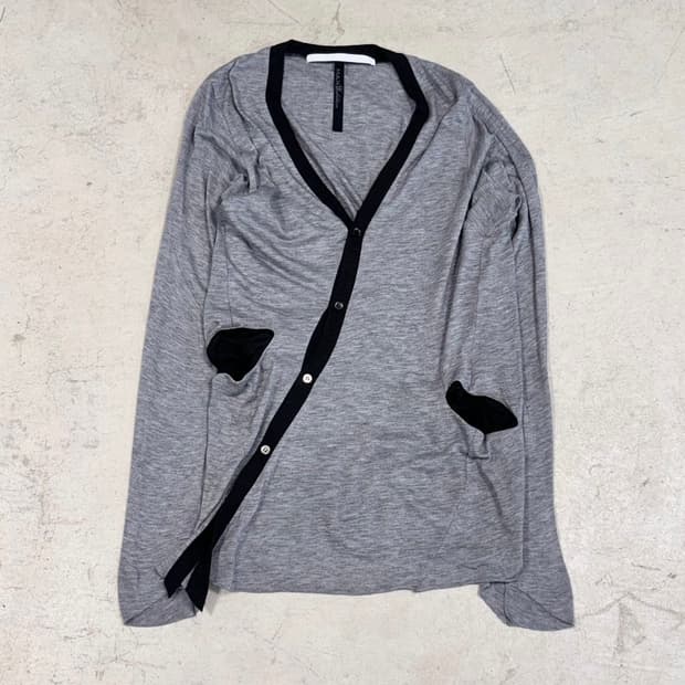 jpn 빈티지 비대칭 롱가디건