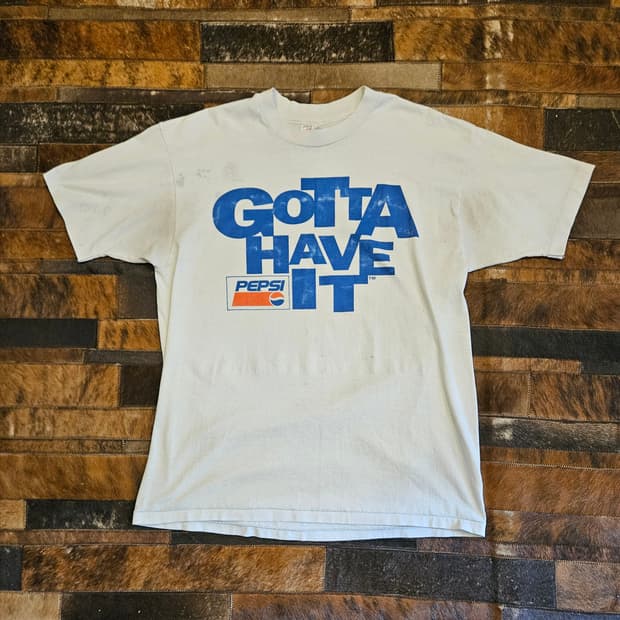 90s 헤인즈 펩시 프린팅 티셔츠 