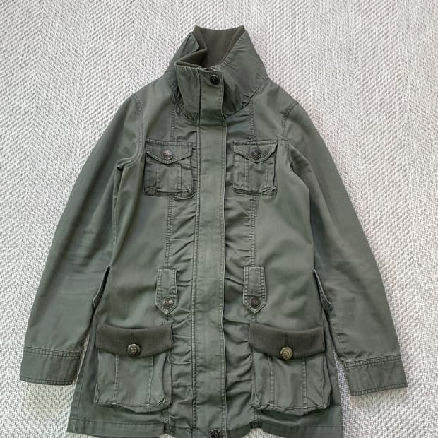 빈티지 밀리터리 셔링 벨티트 모즈파카 