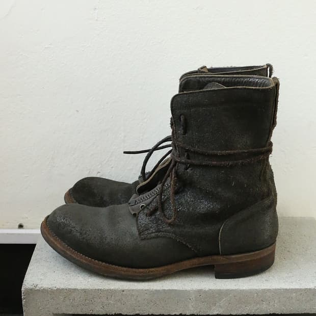 빈티지 스웨이드 컴뱃 부츠 