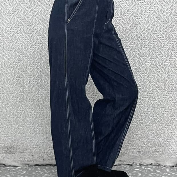 와릿이즌 캐주얼 스티치 하이웨스트 라이트 데님팬츠 S C08633