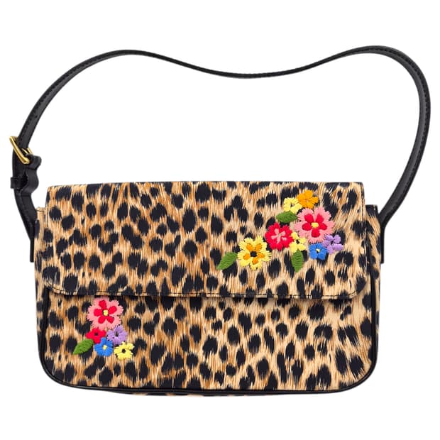90s 모스키노 레오파드 새틴 벨트 핸드&숄더백