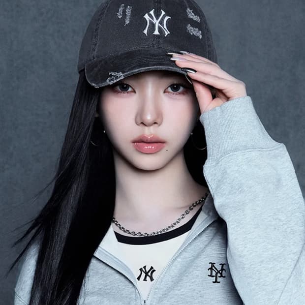 엠엘비 데미지 워싱 언스트럭쳐 볼캡 차콜 그레이