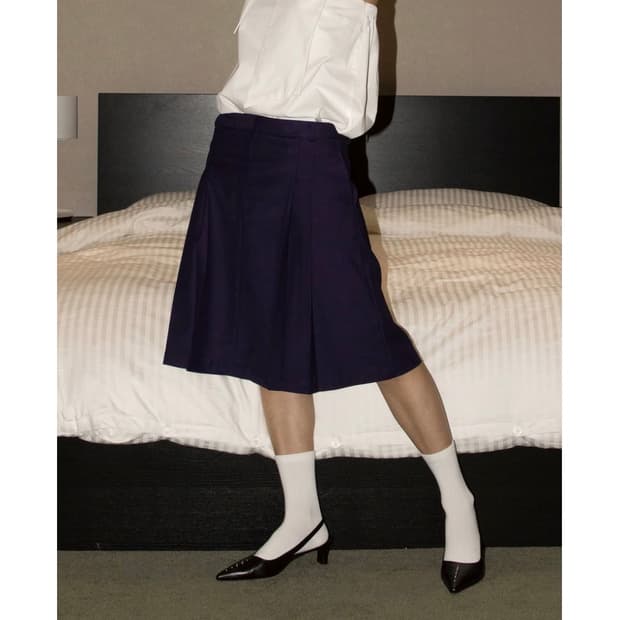 [ONSKA] VIVID PLEATS SKIRT (GRAPE)