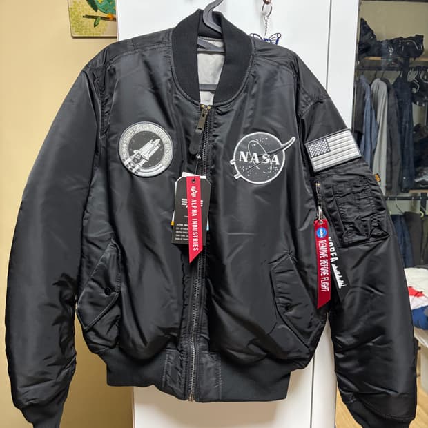 알파인더스트리 NASA 블랙 MA-1 자켓 L 새제품
