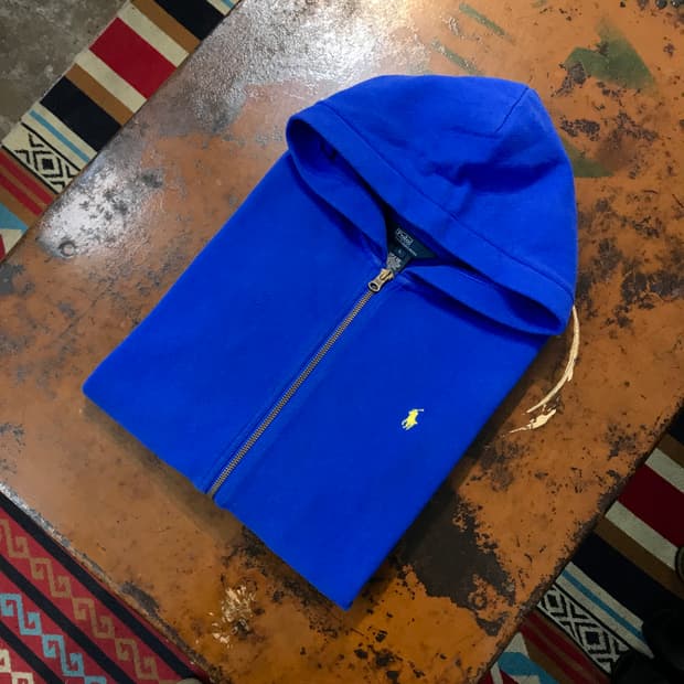 폴로랄프로렌 블루 기모 후드집업 여성 55 66 사이즈