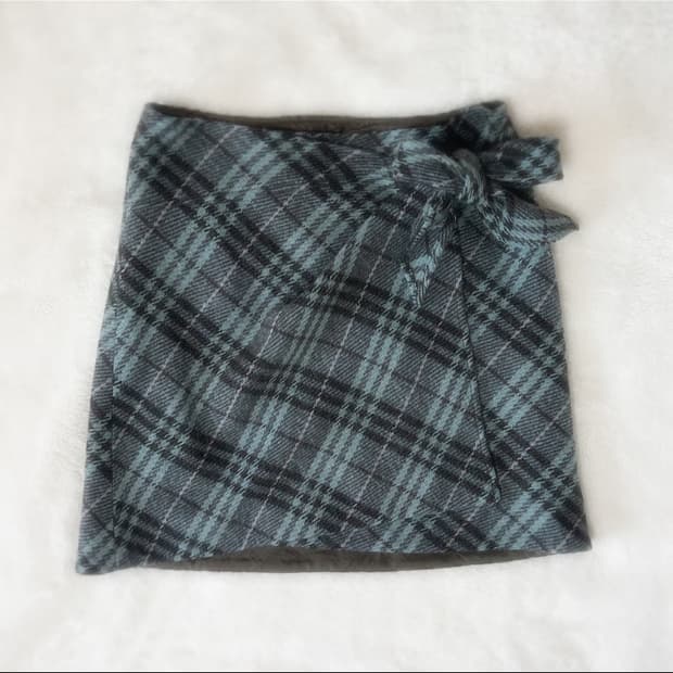 Burberry 블루라벨 히메갸루 민트초코 리본 랩스커트