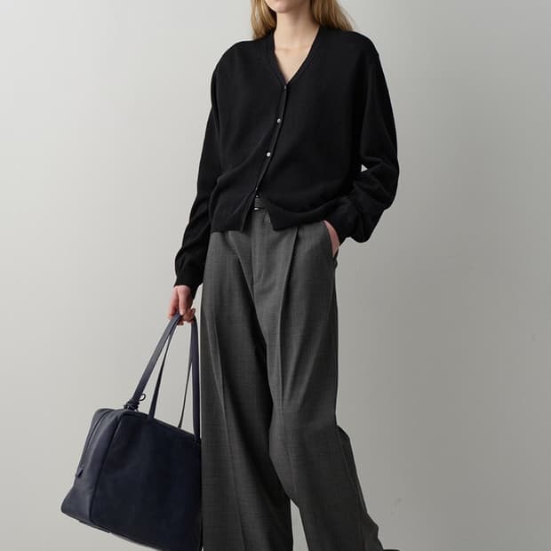 파사드패턴 썸머울 와이드 팬츠_charcoal