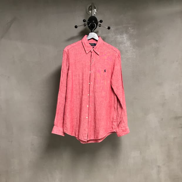 폴로 랄프로렌 린넨 셔츠 레드 S
