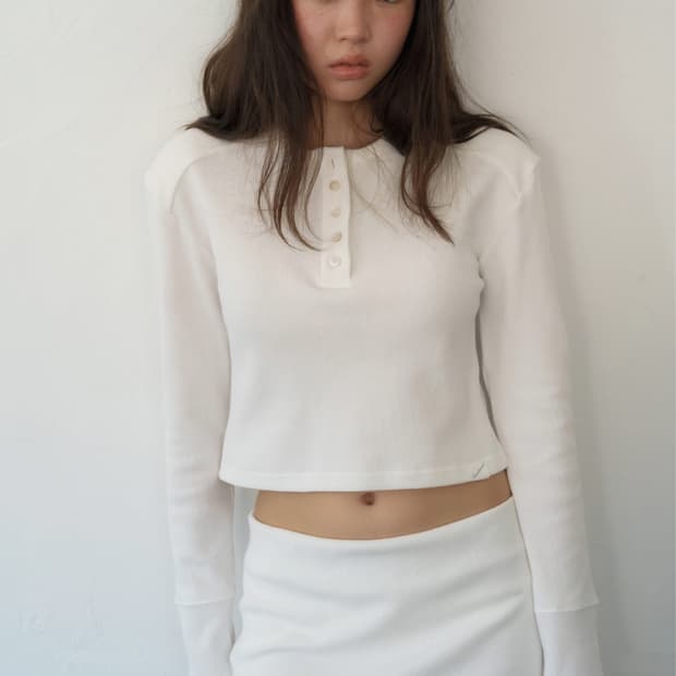 [스무스무드] Bare Waffle Tee Ivory 와플티