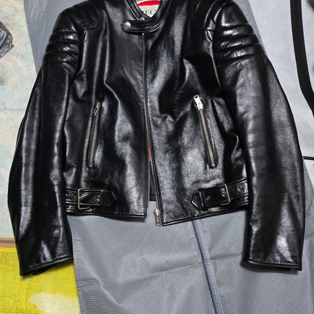 렉토 레드라이너 레이서 레더 점퍼 S사이즈