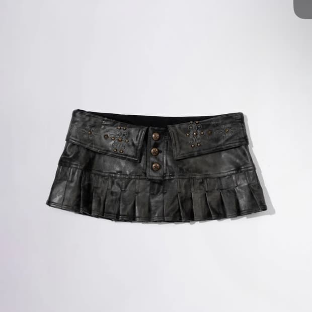 스컬프터 웨스턴 레더 마이크로 스커트