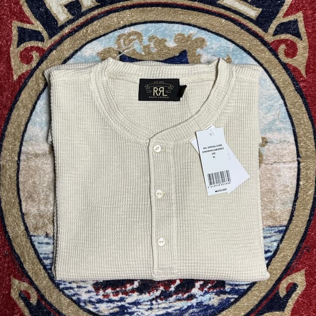 RRL 와플 니트 헨리 셔츠 긴팔 더블알엘
