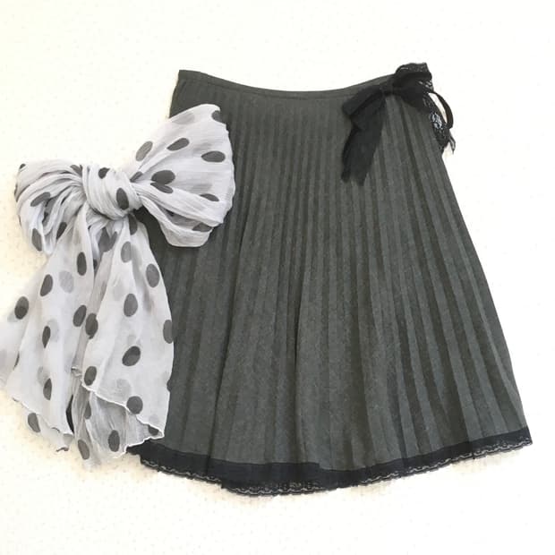 JPN/ 회색 플리츠 스커트 모리걸스커트 모리룩치마 미디스커트