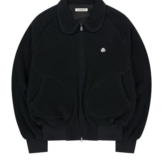 코이세이오 round collar fleece jacket