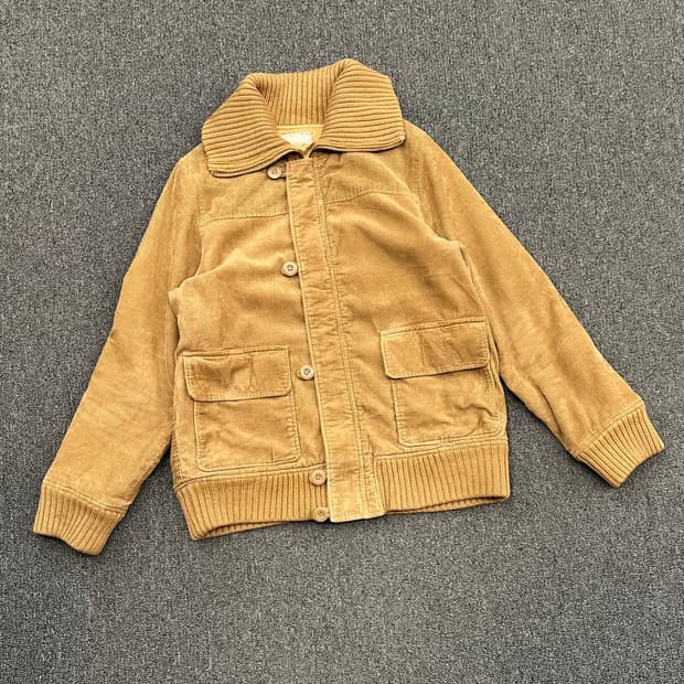 M)Japanese vintage 여성 코듀로이 베이지 봄버 자켓