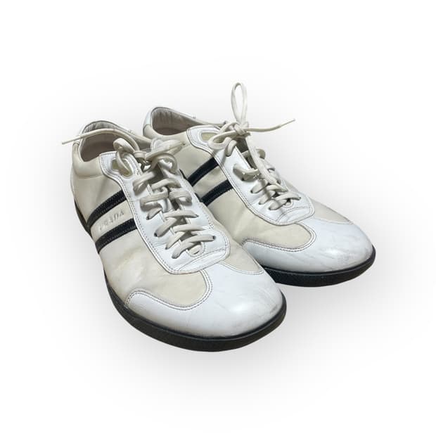 285~290) 프라다 사이드 탭 로고 스니커즈 신발 화이트