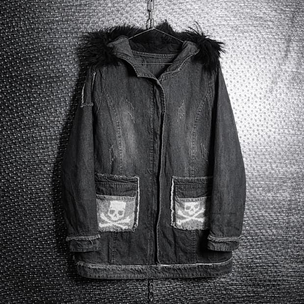 퍼 후드 데님 파카