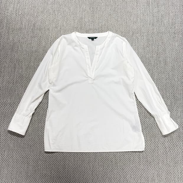 (M)로렌 화이트 오픈 블라우스