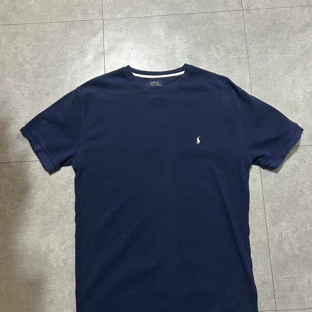 랄프로렌 폴로  네이비컬러  와플니트 코튼 숏슬리브 티셔츠  95size