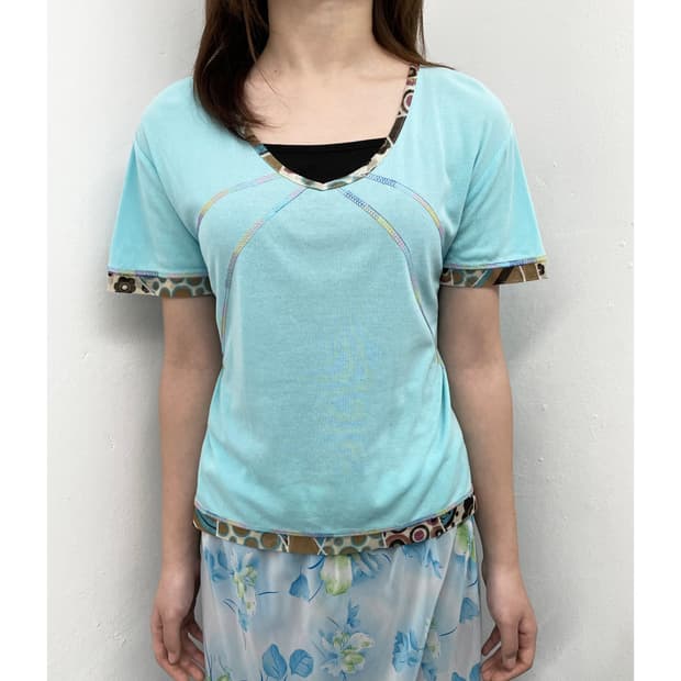 페어리 패턴 디테일 탑