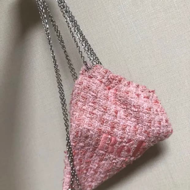 누아르나인 핑크 트위드체인백