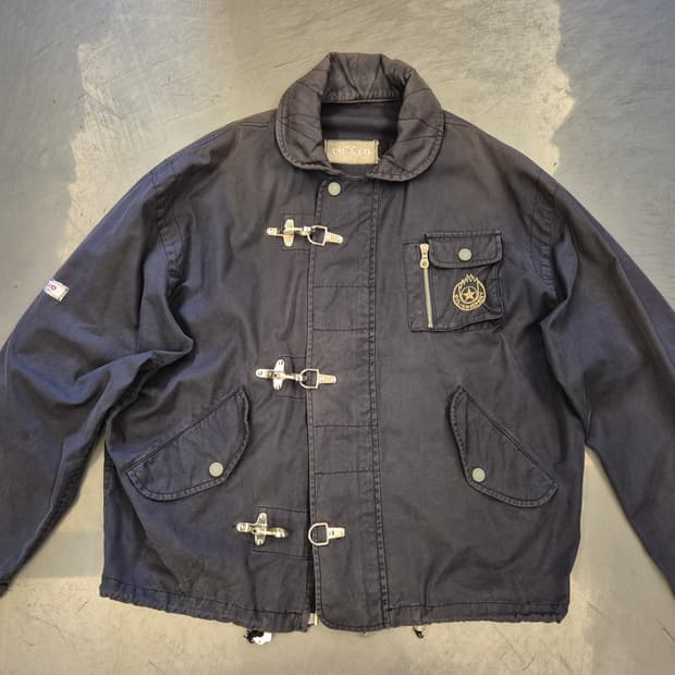 90s OIL&CO 하드페이딩 파이어맨 봄버 자켓