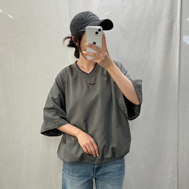 나이키 브이넥 반팔 웜업/#3847